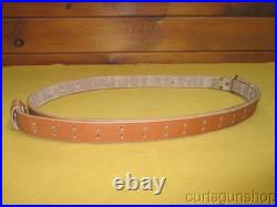 Military Style Rifle Sling 1-1/4 Inch Tan Leather