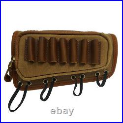 New Leather & Canvas Rifle Shell Holder with Gun Sling, Buttstock & Rifle Sling