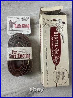 New Old Stock Vintage Hunter Model 200 Brown Leather 1 Rifle Sling For Military