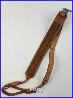 New Pathfinder Tooled Woven Leather Rifle Sling 41 adjustable