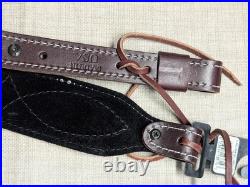 New USA made BROWNING leather RIFLE SLING hunting COWHIDE gun STICHED belt