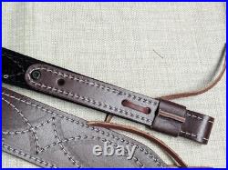 New USA made BROWNING leather RIFLE SLING hunting COWHIDE gun STICHED belt