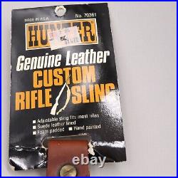 New Vtg HUNTER Leather Rifle Sling Padded Embossed Adjustable Model 70361