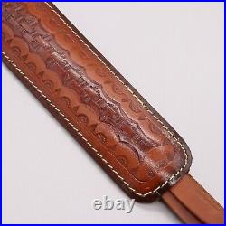 New Vtg HUNTER Leather Rifle Sling Padded Embossed Adjustable Model 70361