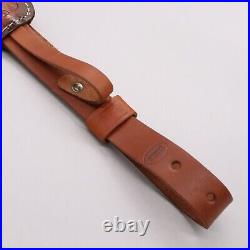 New Vtg HUNTER Leather Rifle Sling Padded Embossed Adjustable Model 70361