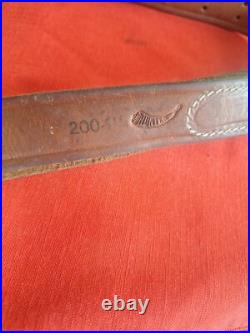 Nice Hunter 200-1 1/4 Brown Leather 1 1/4 Rifle Sling Strap Adjustable Milita