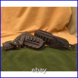 No Drill Gun Leather Buttstock Cover with Padded Gun Sling. 22MAG. 30/30.308 No Drill Gun Leather Buttstock Cover with Padded Gun Sling. 22MAG. 30/30.308