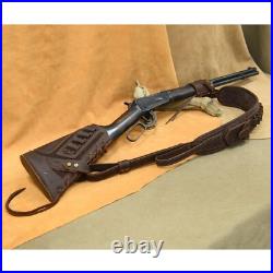No Drill Gun Leather Buttstock Cover with Padded Gun Sling. 22MAG. 30/30.308 No Drill Gun Leather Buttstock Cover with Padded Gun Sling. 22MAG. 30/30.308
