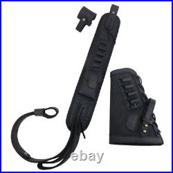 No Drill Hunting Canvas Leather Rifle Buttstock + Sling Strap + Barrel Mount