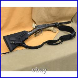 No Drill Hunting Canvas Leather Rifle Buttstock + Sling Strap + Barrel Mount