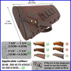 No Drill Leather Gun Sling Loop Mount with Rifle Cheek Rest Shell Holder for