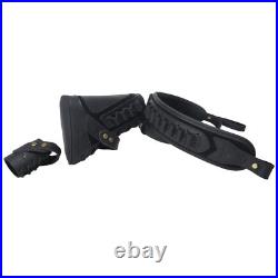 No Drill Leather Rifle Gun Buttstock Cheek Rest with Gun Sling. 22LR. 30/30.308