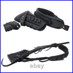 No Drill Leather Rifle Gun Buttstock Cheek Rest with Gun Sling. 22LR. 30/30.308