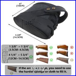 No Drill Set of Canvas Leather Rifle Shotgun Buttstock with Gun Sling Strap