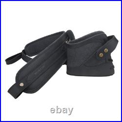 No Drill Set of Canvas Leather Rifle Shotgun Buttstock with Gun Sling Strap