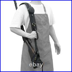 No Drill Set of Canvas Leather Rifle Shotgun Buttstock with Gun Sling Strap