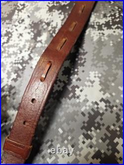 Old West Tooled Oak Leaf Pouch Handcrafted Leather Suede Backed Rifle Sling