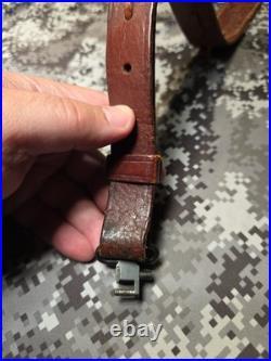 Old West Tooled Oak Leaf Pouch Handcrafted Leather Suede Backed Rifle Sling