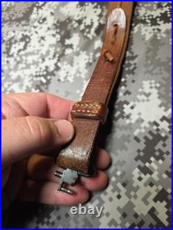 Old West Tooled Oak Leaf Pouch Handcrafted Leather Suede Backed Rifle Sling