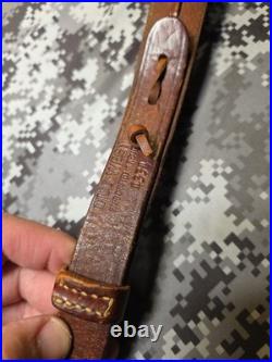 Old West Tooled Oak Leaf Pouch Handcrafted Leather Suede Backed Rifle Sling