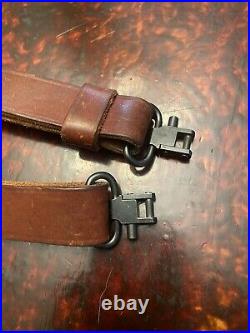 Original Factory Marlin Firearms Brown Leather Rifle Sling 1 & Swivels #965