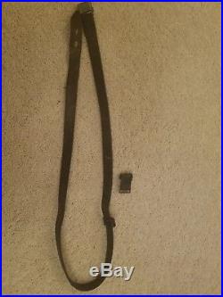 Original WWII German Military Leather Rifle Sling K98 Mauser L&F with Keeper