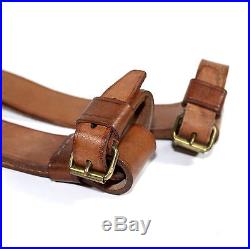 Original genuine leather Mosin-Nagant rifle carrying sling and ammo pouch