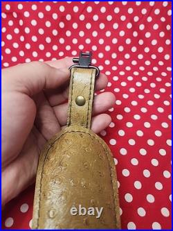 Ostrich Leather Stitched Padded Rifle Sling With Swivels