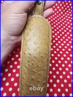 Ostrich Leather Stitched Padded Rifle Sling With Swivels