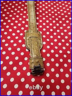 Ostrich Leather Stitched Padded Rifle Sling With Swivels