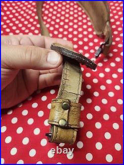 Ostrich Leather Stitched Padded Rifle Sling With Swivels