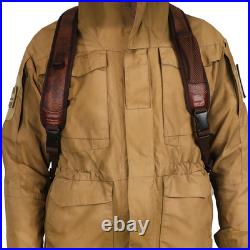 PU Leather Adjustable Rifle Sling with Double Strap and Knife Pouch