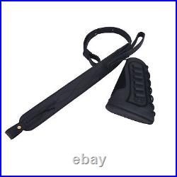 Padded Leather Gun Buttstock, Matched Sling Strap For Ambidextrous Hunters Combo