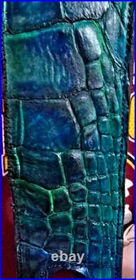 Padded RIFLE Firearm SLING with Authentic ALLIGATOR skin Aqua blue leather strap Padded RIFLE Firearm SLING with Authentic ALLIGATOR skin Aqua blue leather strap