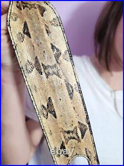 Padded RIFLE Firearm SLING with Authentic Boa Snake skin brown leather strap