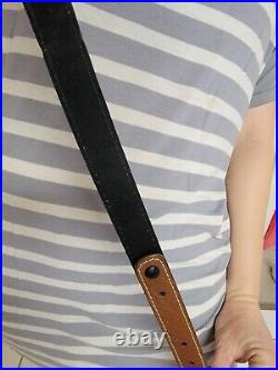 Padded RIFLE Firearm SLING with Authentic RATTLESNAKE skin brown leather strap