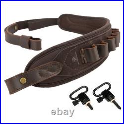 Padded Rifle Shoulder Strap with Thumb Hole Leather Ammo Shell Holder Padded Rifle Shoulder Strap with Thumb Hole Leather Ammo Shell Holder