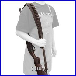 Padded Rifle Shoulder Strap with Thumb Hole Leather Ammo Shell Holder Padded Rifle Shoulder Strap with Thumb Hole Leather Ammo Shell Holder