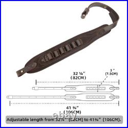 Padded Rifle Shoulder Strap with Thumb Hole Leather Ammo Shell Holder Padded Rifle Shoulder Strap with Thumb Hole Leather Ammo Shell Holder