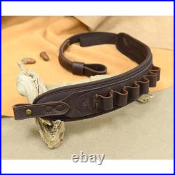 Padded Rifle Shoulder Strap with Thumb Hole Leather Ammo Shell Holder Padded Rifle Shoulder Strap with Thumb Hole Leather Ammo Shell Holder