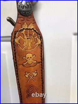 Padded leather rifle sling