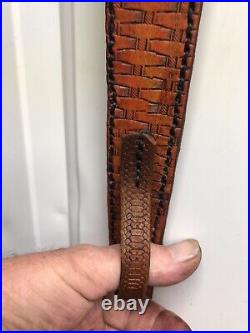 Padded leather rifle sling