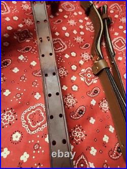 Pair Of Leather Rifle Sling Buckle Rifle Sling Right Side Made In Canada