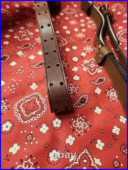 Pair Of Leather Rifle Sling Buckle Rifle Sling Right Side Made In Canada