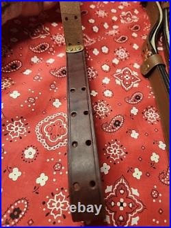 Pair Of Leather Rifle Sling Buckle Rifle Sling Right Side Made In Canada