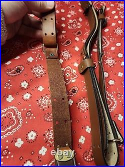 Pair Of Leather Rifle Sling Buckle Rifle Sling Right Side Made In Canada