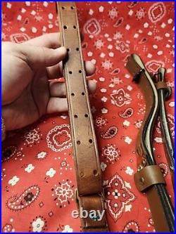 Pair Of Leather Rifle Sling Buckle Rifle Sling Right Side Made In Canada