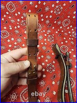 Pair Of Leather Rifle Sling Buckle Rifle Sling Right Side Made In Canada