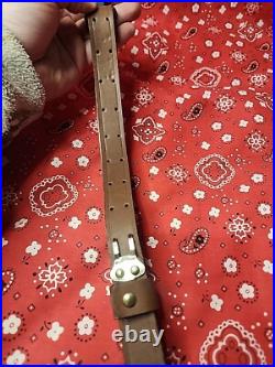 Pair Of Leather Rifle Sling Buckle Rifle Sling Right Side Made In Canada
