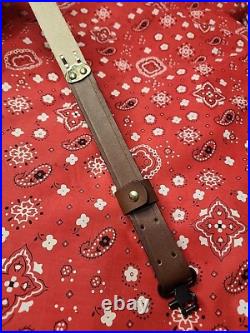 Pair Of Leather Rifle Sling Buckle Rifle Sling Right Side Made In Canada
